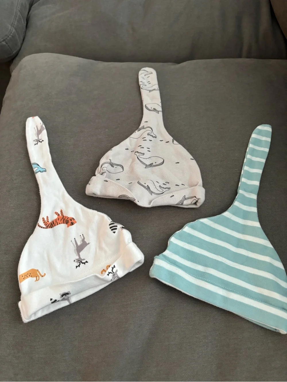 Set of 3 Newborn Baby Hats
